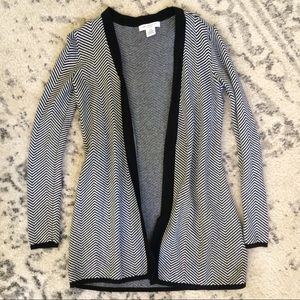 Liz Claiborne black and white striped sweater